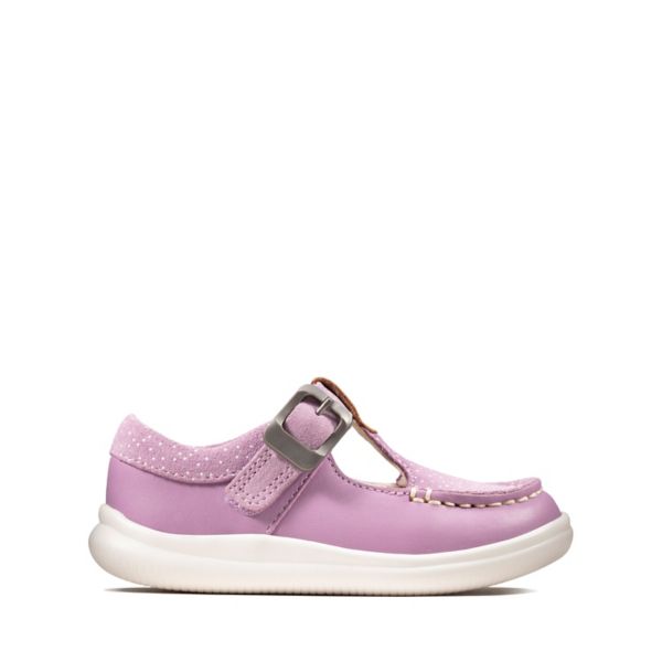 Clarks Girls Cloud Rosa Toddler Casual Shoes Lilac Leather | CA-5926308
